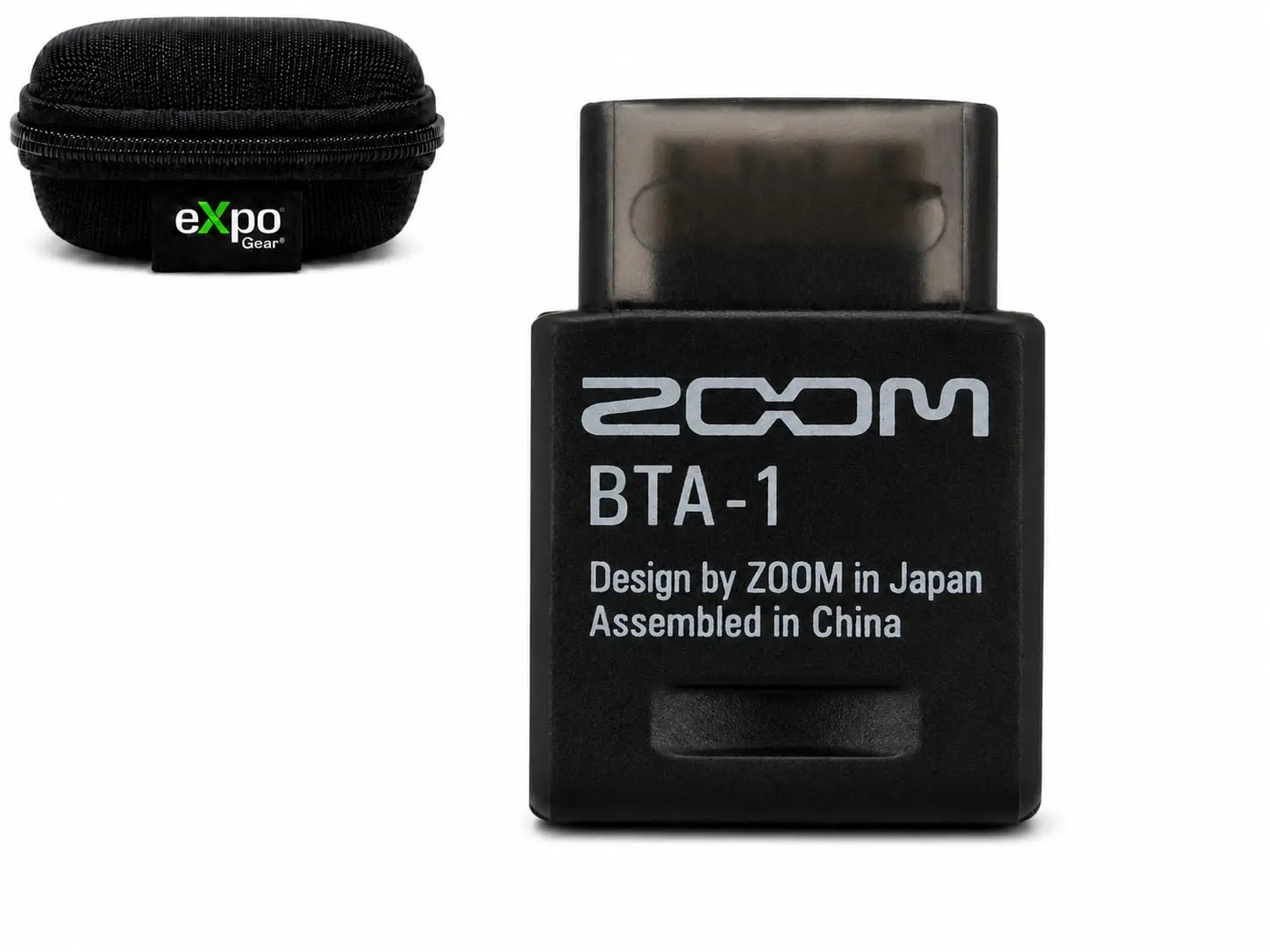 Zoom BTA-1 Wireless Bluetooth Adapter with Expo Gear Weather-Resistant Hard-Shell Case, Compact Portable Audio Accessories for Mixers, Recorders, Remotes, Mobile Android Devices