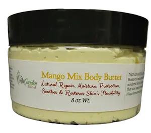 His Garden Naturals Mango Body & Hair Butter - 8oz Natural Repair Emollient Anti-aging Moisturizer for Skin & Hair - Hydrating Cleansing & Moisturizing
