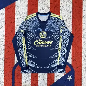2526  Away Blue long sleeves Top Football Soccer Jerseys Liga Mx