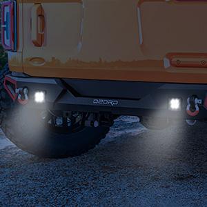 YITAMOTOR Rear Bumper Compatible for 2021-2023 Ford Bronco, Off Road Full Width Bumper w/LED Lights & D-Rings & Detachable Decor