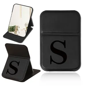 Travel Foldable Makeup Mirror, Portable and Durable PU Material, Ideal for Men & Women, Perfect Holiday Gift, Daily Beauty Tool, Folding Makeup Mirror, Portable Vanity Mirror