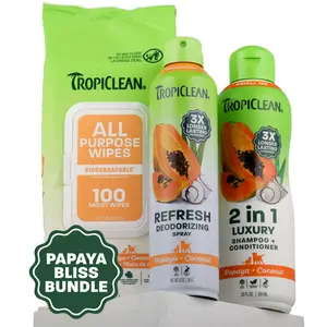 TropiClean Dog Grooming Kit, Papaya Pamper Pack