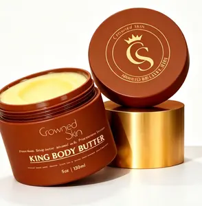 Crowned Skin King Cologne Body Butter - Warm & Sensual Sandalwood & Leather Scent, Organic Shea & Mango Butters, Moisturizing Formula, All-Day Fragrance