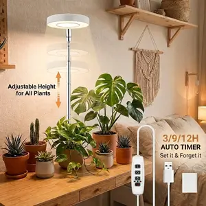 Save Your Indoor Plants! WATER REBIRTH Adjustable Full Spectrum Grow Light with 3/9/12H Timer