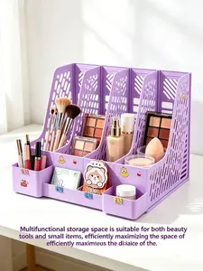 4-Tier Multi-Layer File Organizer with Pen Holder - 4 Compartments for Office & Home - Compact Design for Easy Access - Multifunctional Stationery Office Supplies
