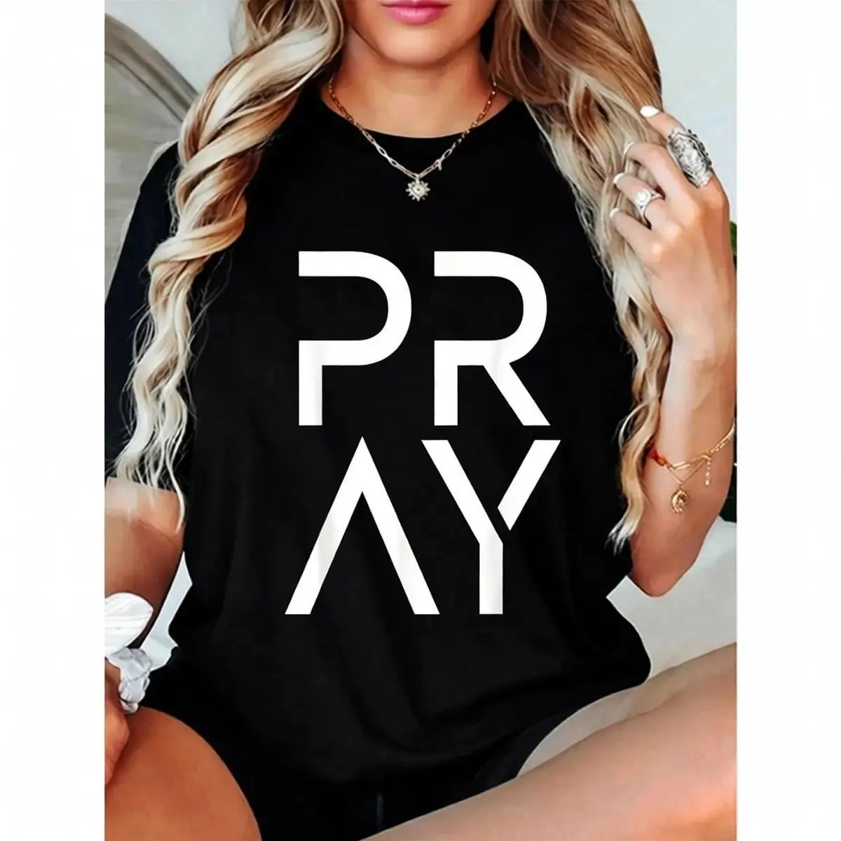 100% Cotton Casual Tshirt Pray God Jesus Christ Faith For Prayer Warrior Christian T-Shirt