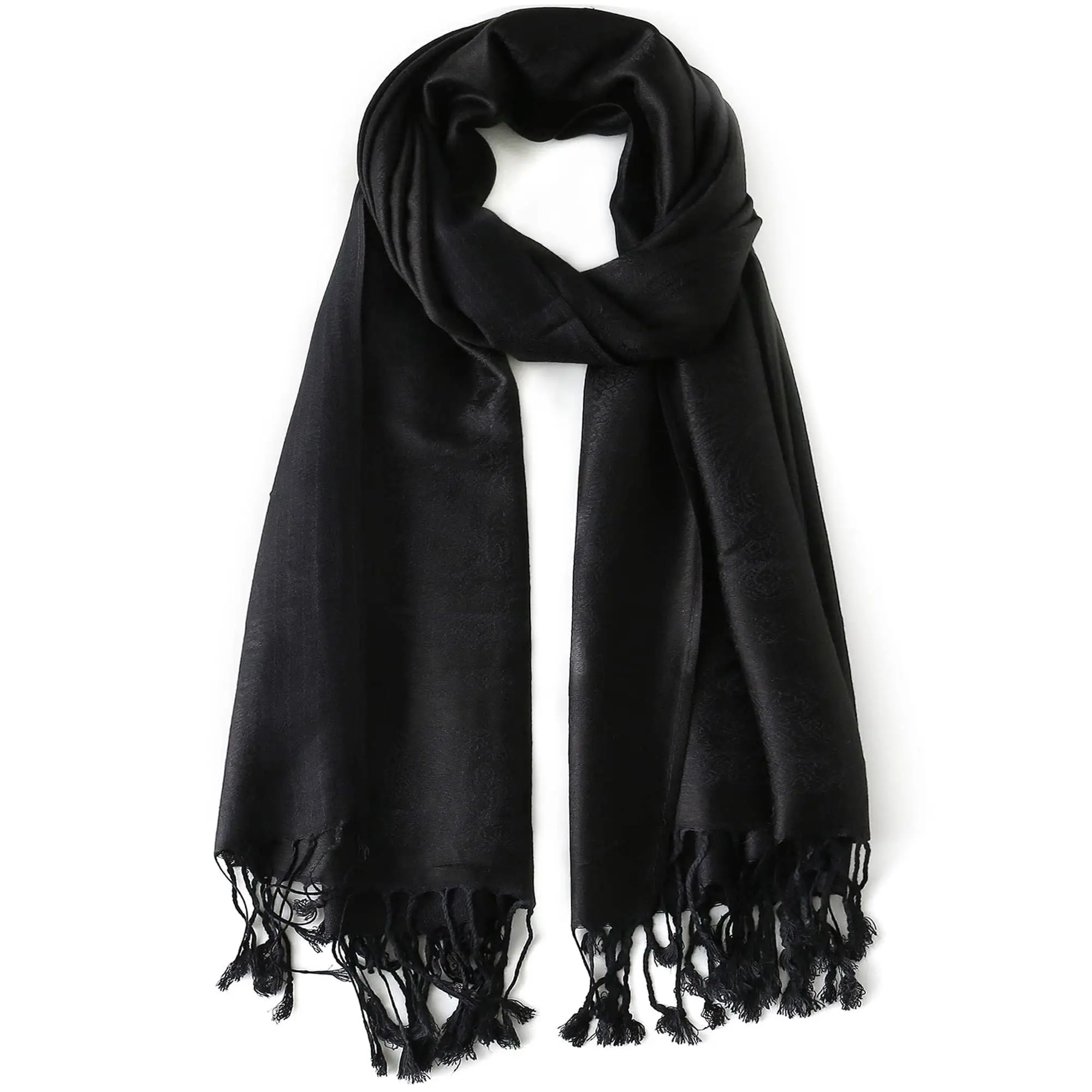 Two Tone Silky Paisley Pashmina Shawl Scarf Soft Women's Rave Jacquard Pashminas Wrap Scarves