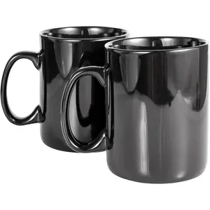 30oz Super Large Ceramic Coffee Mugs Large Handles Set of 2 (black)