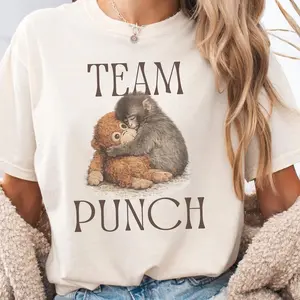 Baby Monkey Punch Shirt, Comfort Colors Tee, Cute Monkey Graphic T-Shirt, Team Punch, Animal Lover Gift
