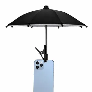 Mini Clip-On Sunshade Umbrella with UV Protection for Phone, Outdoor Gear, Portable Compact Shade for Hiking, Beach, Picnics, Festivals, Easy Storage, Secure Fit, Glare Prevention