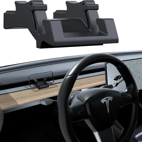 YONZEE Silicone Dashboard Phone Holder for Tesla Model Y 2020-2026 & Model 3 2017-2026, Fits Juniper/Highland, Driver or Passenger Side, Also Functions as a Hook and Sunglasses Holder toolupgrade