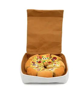 Pizza Shape Stuffed Pet Toys Designer Squeaky Plush Dog Toy
