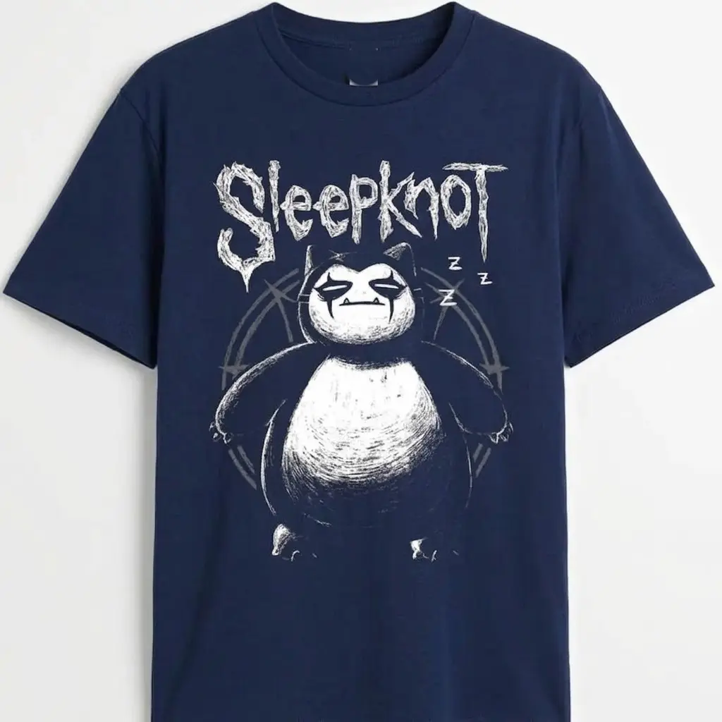 Snorlax Sleepknot Anime Shirt | Snorlax Parody Graphic Tee | Pocket Monsters Anime T-Shirt | Funny Snorlax Band Style Shirt | Unisex Anime Manga Fan Gift