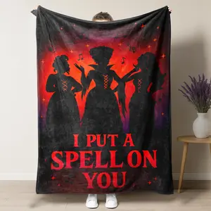 Witch Blanket Halloween Throw Blankets for Women Witch Flannel Blankets for Couch Sofa Chair Decor Halloween Decorations Blanket Young Adults Men Women Gift