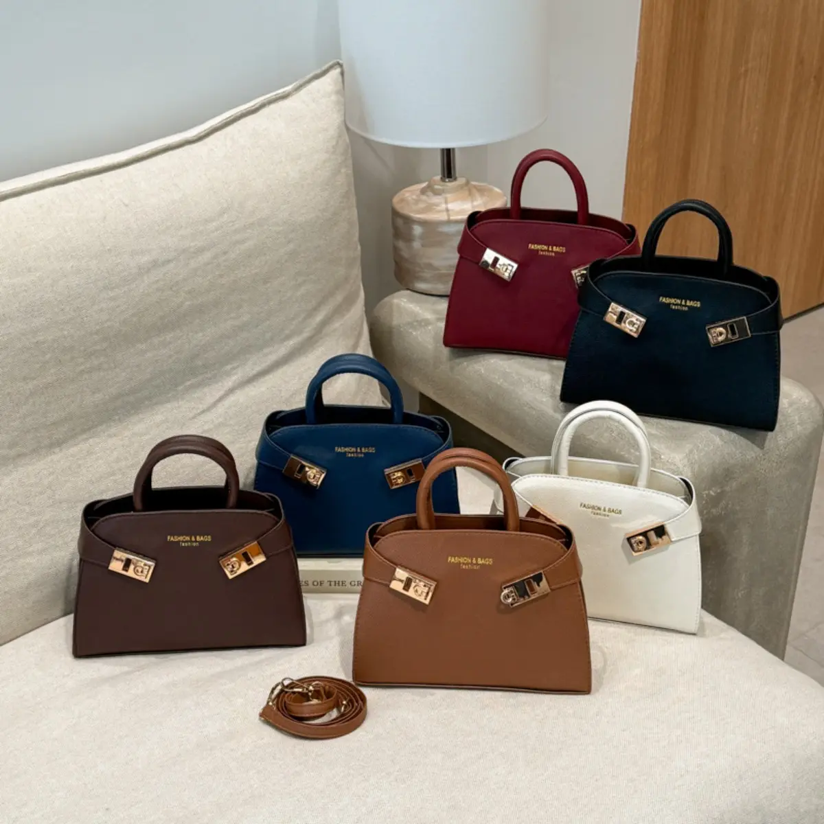 Timeless Lock‑Decor Women Handbag, Removable Adjustable Strap Daily Crossbody Bag