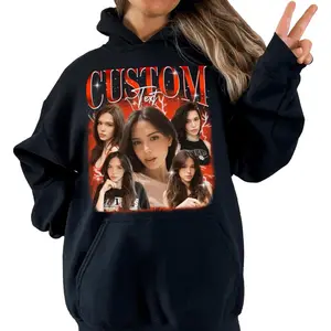 Custom Bootleg Shirt, Retro Rap Hoodie, Custom Your Photo, Vintage Graphic 90S Hoodie, Boyfriend Gifts, Girlfriend Gift Womenswear Sweatshirts Casual