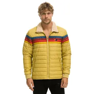 4 STRIPE RAINBOW SLEEVE JACKET  -  KHAKI