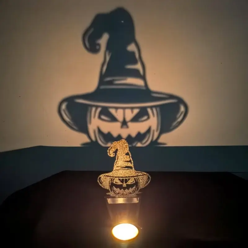 1pc Cap Wearing Pumpkin Candle Stand Silhouette Candle Holder Enchanting Tabletop Decor for Halloween Christmas & Mother's Day No Electricity Required Perfect for Home & Room Halloween Decorations