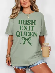 Irish Exit Queen ~ Unisex Short Sleeve CC Garment Dyed T-Shirt Printed in the USA