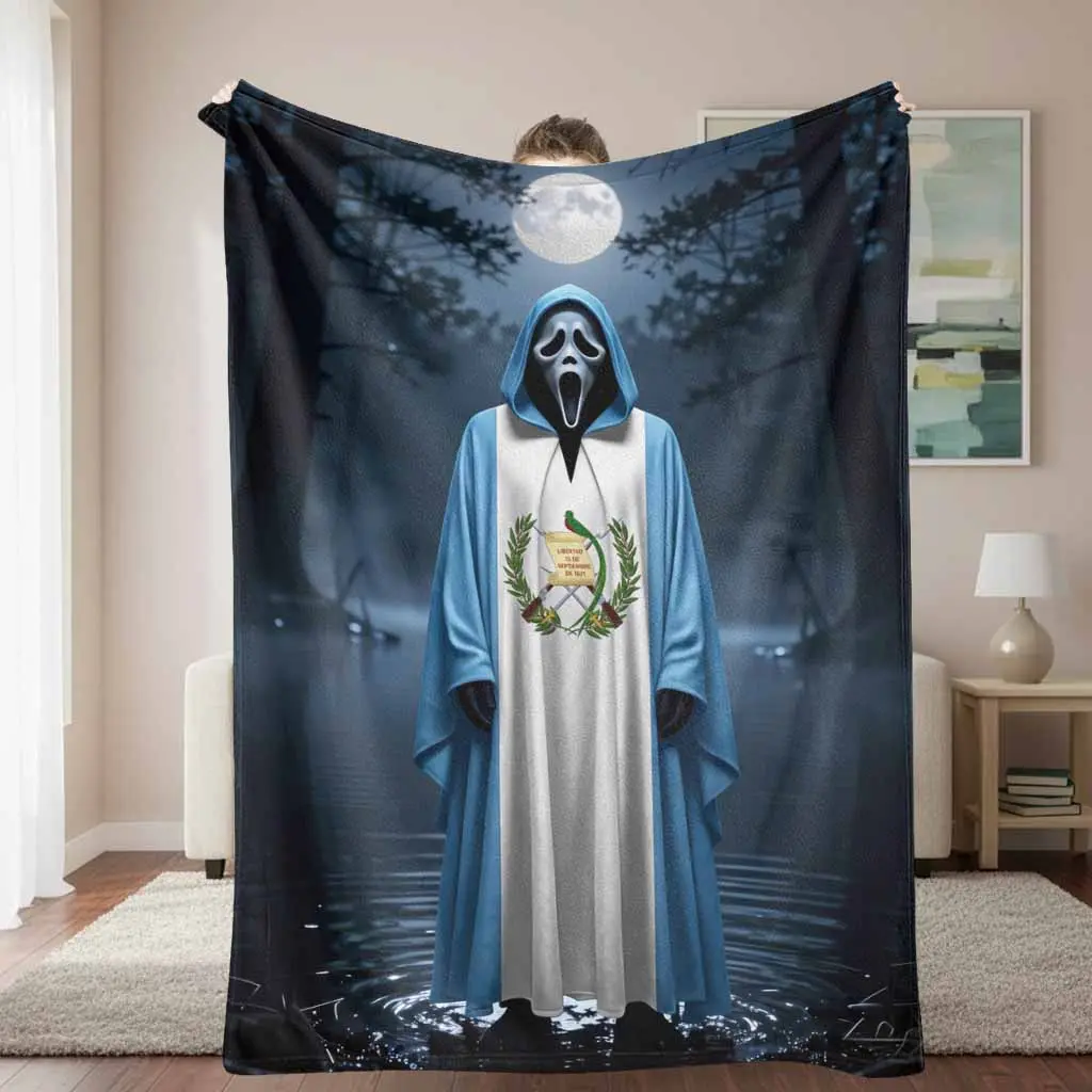 Guatemala Flag Fleece Blanket National Emblem Pattern Soft Warm Lightweight Decorative Throw Perfect For Patriotic Living Room Decor Cozy Bedroom Bedding And Meaningful Holiday Gifts