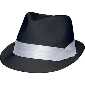 Kenny K - Black on White Fedora Hat