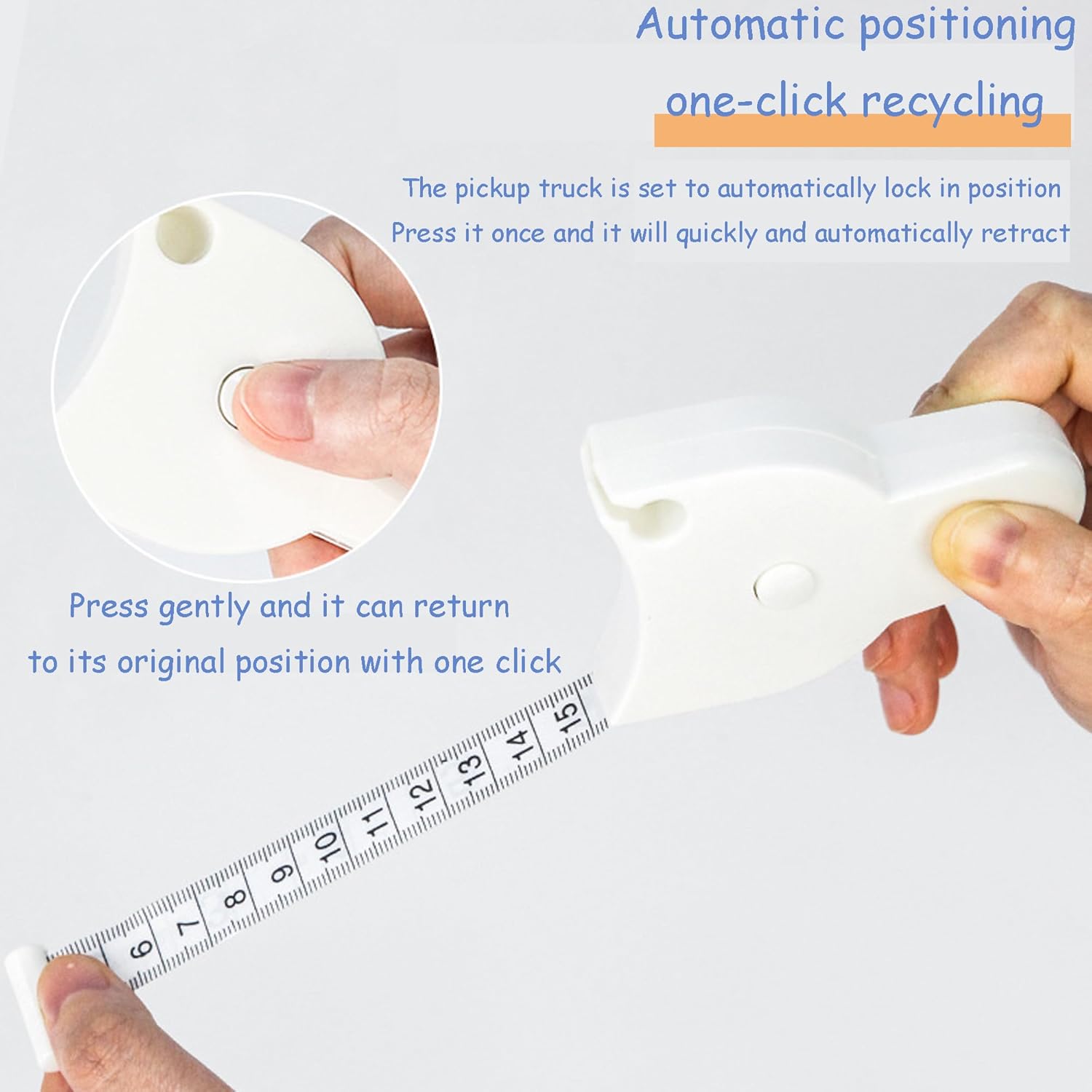 LZDJTQ Retractable Flexible Body Measurement Tape 60 Inch / 150cm 2-Sided with Accurate Lock Pin and Push Button for Waist Hip Arm Leg Fitness & Sewing