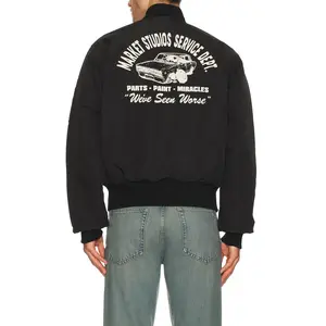 Market Handyman Reversible Bomber Jacket in Pirate Black & Wood Camo