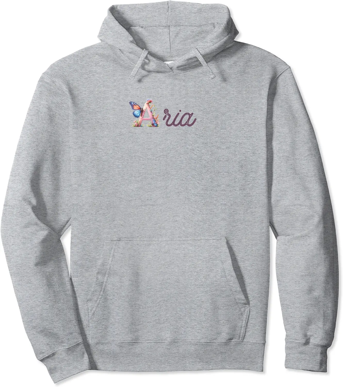 Aria Name Initial Floral Garden Name Pullover Hoodie - Janessaho Shop 57B0D4DWMJ8G