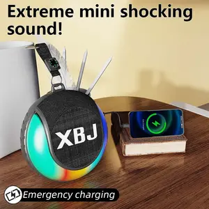 XBJ Mini Bluetooth Shower Speakerr with power bank function  with LED Lights - Waterproof, Rechargeable & Portable | Includes Compass, Hands-Free Speakerphone - Ideal Gift for Outdoor Travel