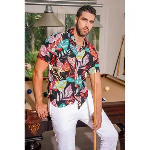 Retro Print Rayon Shirt Short Sleeve