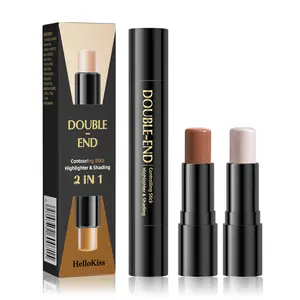 HelloKiss Highlight Double-Ended Contour Stick 3D Face Double-Ended Shadow Highlight Stick Concealer Makeup, Cosmetic, 01#Shadow + Highlight