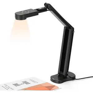 4K USB Document Camera for Teacher, 8MP Webcam & Visualiser for A3 Size with Dual Microphones, 3-Level LED Light, Image Invert, Foldable for Live Demo, Work with Windows, macOS and Chrome OS