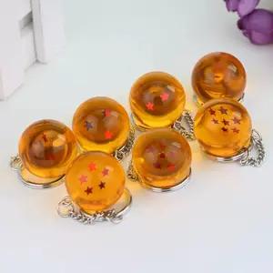 Dragon Ball Keychain - Creative Anime Merchandise with Simulated Orange Dragon Ball Pendant for Bags and Mobile Phones