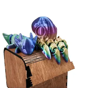 3D Printed Mini Creature Crate (6 minis) with Laser Cut Wood Box - Mystery Theme