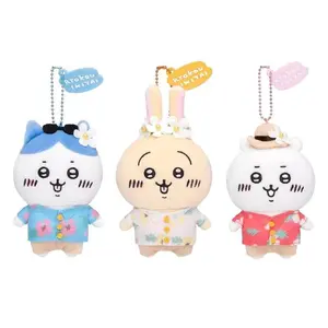 10cm new style cute Chiikawa Hachiware Usagi sightseeing and travel kawaii children's gift plush toy backpack key pendant