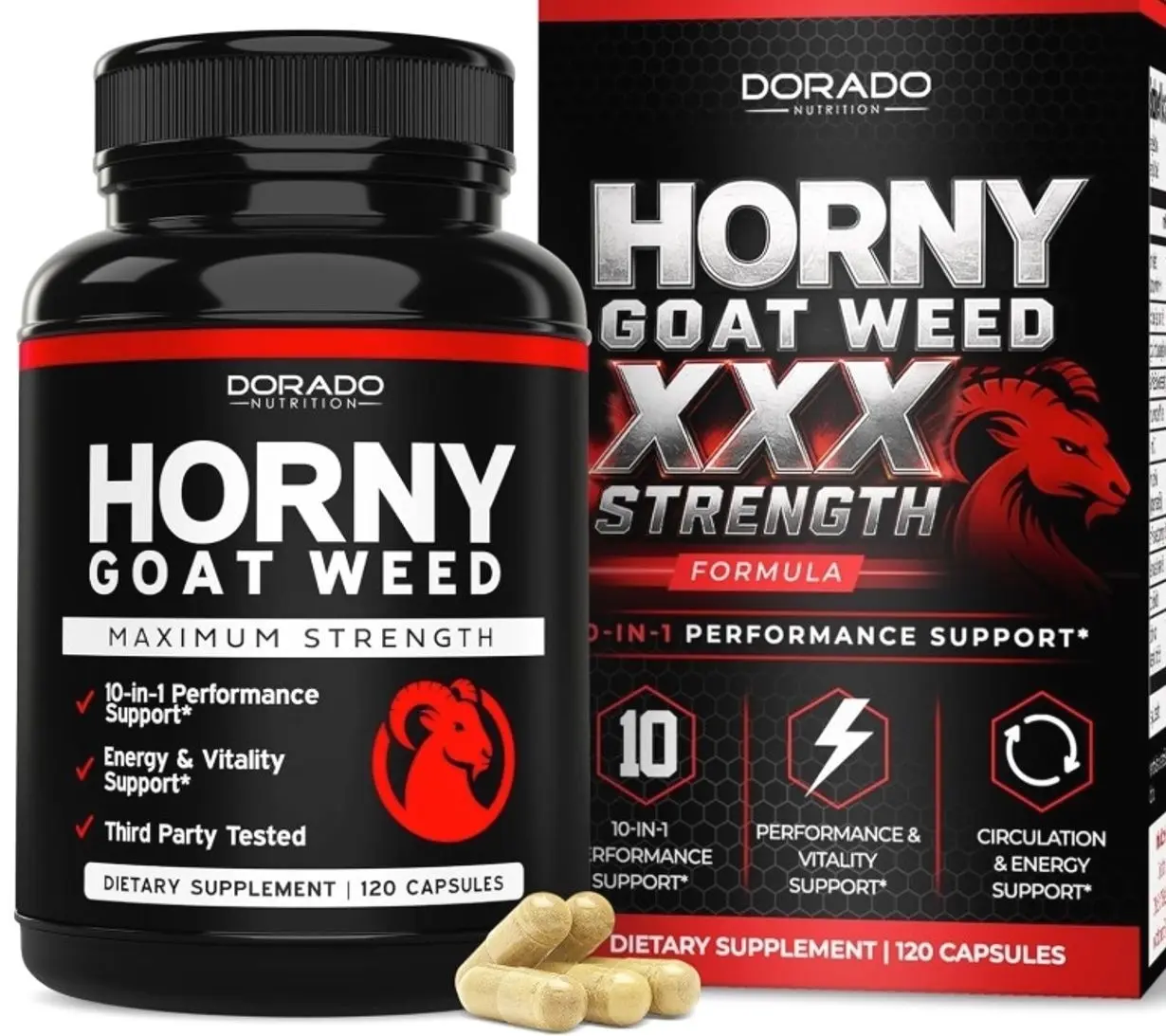 Horny Goat Weed For Men and Women - [Maximum Strength 1590mg] Maca, Ginseng, L-Arginine, Tribulus - Premium Hornygoatweed - Icariin Epimedium For Men - 3rd Party Tested - USA Made - 120 Count