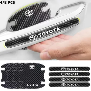 4/8 Pcs Car Door Handle Protection Stickers, Anti-Scratch Decorative Stickers for Toyota Models, Car Accessories, Car Door Trim Sticker