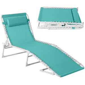 Best Choice Products Patio Chaise Lounge Chair, Outdoor Portable Adjustable Pool Recliner w/ Pillow