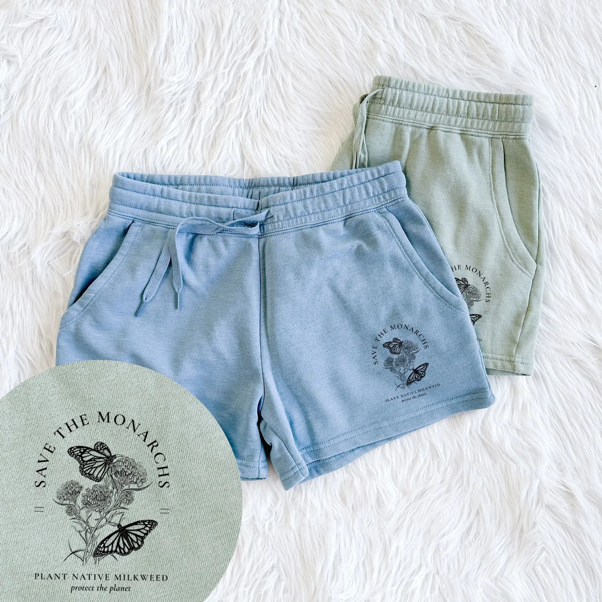 Save the Monarchs - Plant Native Milkweed - Women's Cali Wave Shorts