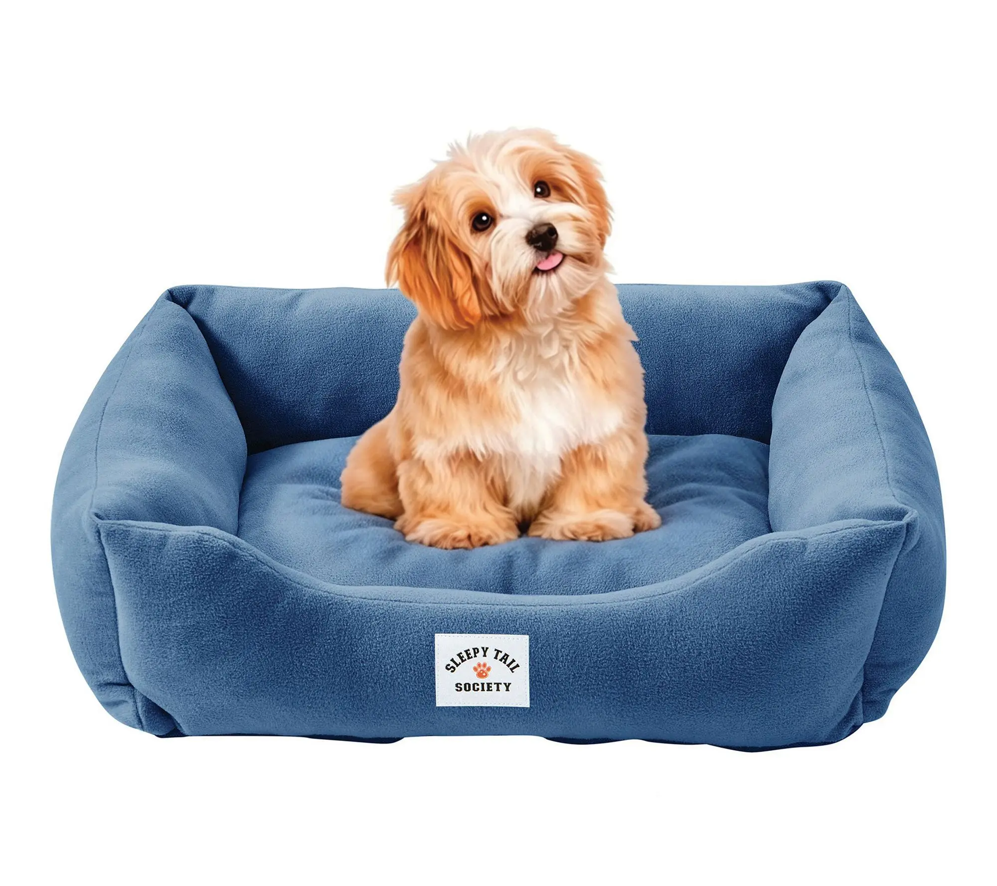 Sleepy Tail Society Paws Fleece Cuddler Medium Pet Bed