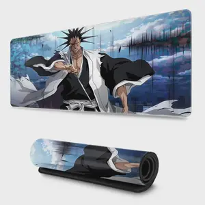Bleach Kenpachi Zaraki Anime Mousepad Design Large Gaming Mouse Pad - Extended, Thick, Non-Slip Rubber Base Desk Mat with Precision Stitched Edges - Washable Large Desk Pad