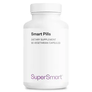 SuperSmart - Smart Pills (Advanced Formula) - with Bacopa Monnieri, Ginkgo Biloba, Caffeine, L-Theanine - Super Nootropic Supplement | Non-GMO & Gluten Free - 60 Vegetarian Capsules