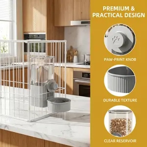 Hangable Pet Feeding Bowl, AutomaticPet Feeder, Food/ Water Dispenser,Large Capacity Pet Feeding Supplies forCats Dogs Rabbits