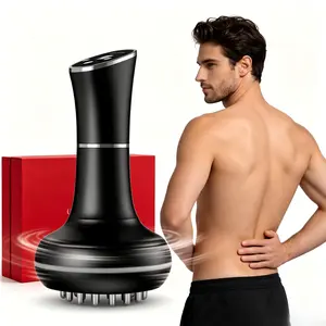 Home Use 3-in-1 Meridian Brush Massager, Electric Heating Vibration Scraping Tool, Neck Shoulder Back Leg Massage, Abdomen Waist Contouring Device, Premium Festival Gift for Elders