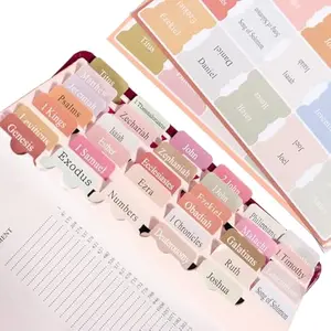 Bible Tabs for Bible Book Markers - Pastel Paper Index Tabs for Men's Bible Study, Bible Journaling Supplies, Perfect Christian Gift for Youth & Teens