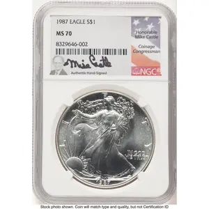 Modern Bullion Coins (1987 Silver Eagle Mike Castle)
