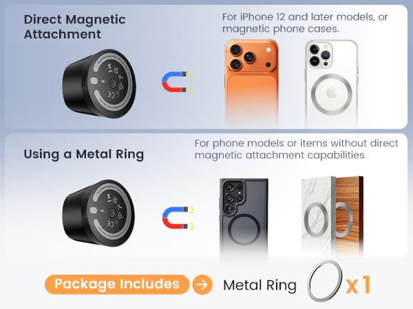 Magnetic Bluetooth Speaker, Portable Mini Speaker with Wireless Charger & Phone Stand, Bluetooth Speakers for Kitche, Refrigerator, Anything Magnet, Gifts