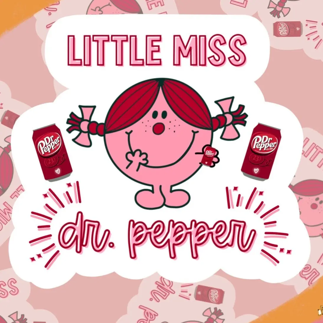 Little Miss Dr. Pepper Sticker, Trendy Sticker, Water Bottle Sticker, Soda Sticker, Gift for Kid