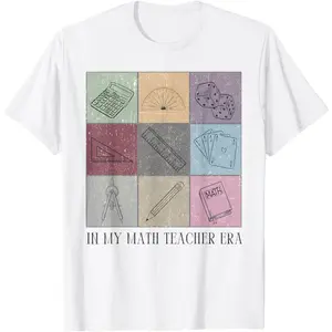 In My Math Teacher Era Shirt Back To School T-Shirt Crewneck Menswear Top Black