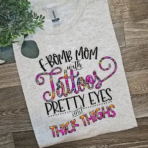 Cute F bomb mom with pretty eyes and thick thighs popular thick thighs retro humor tee